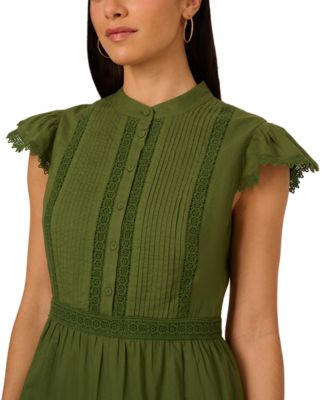 by Adrianna Papell Women's Crewneck Trimmed Short Dress