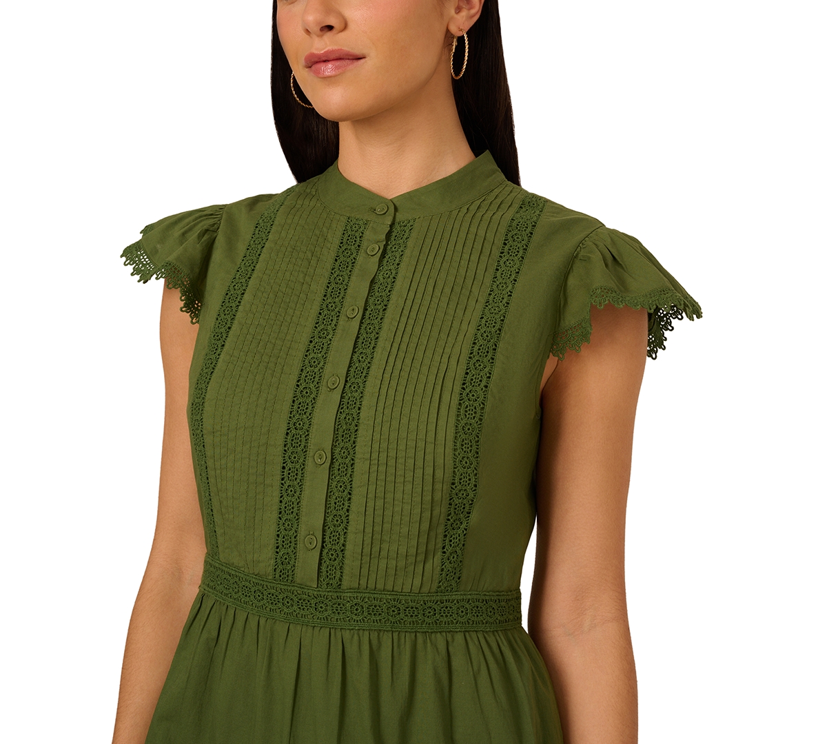 Adrianna By  Papell Women's Crewneck Trimmed Short Dress In Green