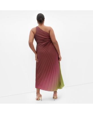 Plus Size Aliza Print Pleat Maxi Dress