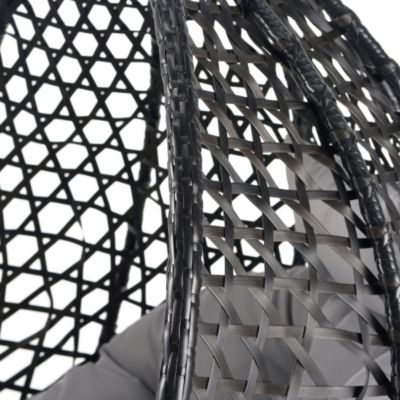 U STYLE Sturdy Hammock Chair with Stand Durable Hanging Egg Chair Rattan Weaving Indoor Outdoor Swing