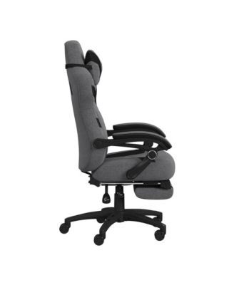 Gaming Chairs For Adults With Headrest Pillow - Grey Fabric