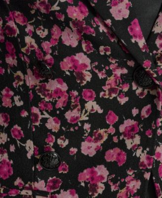 Women's Printed One Button Long Sleeve Blazer