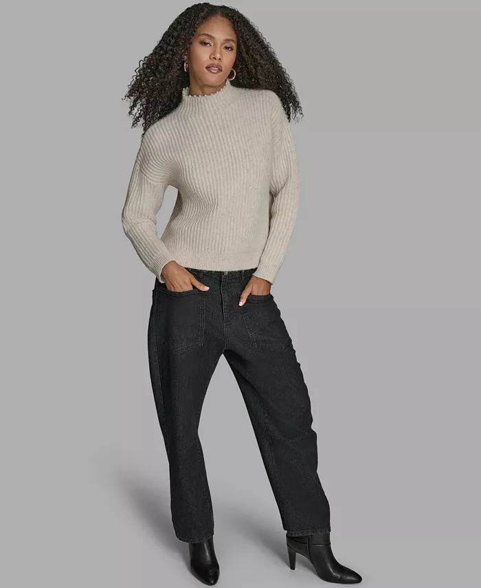 Women's Long Sleeve Mock Neck Sweater - thumbnail 7