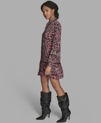 Women's Long Sleeve Drop Waist Dress