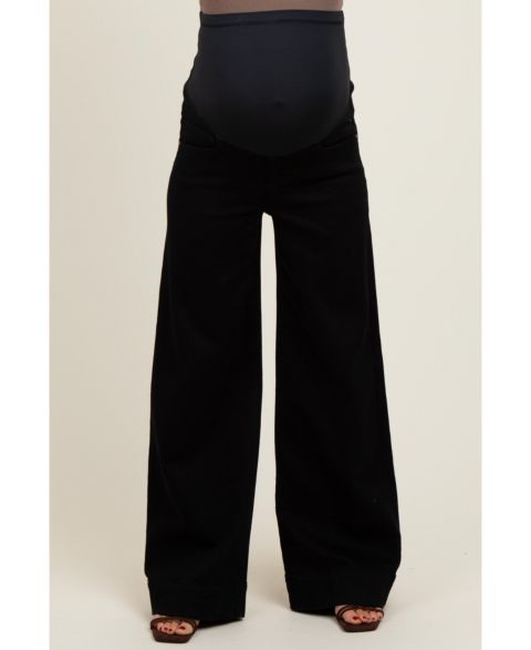 Женские джинсы Pinkblush Black Super Wide Leg, цвет: Чёрный
