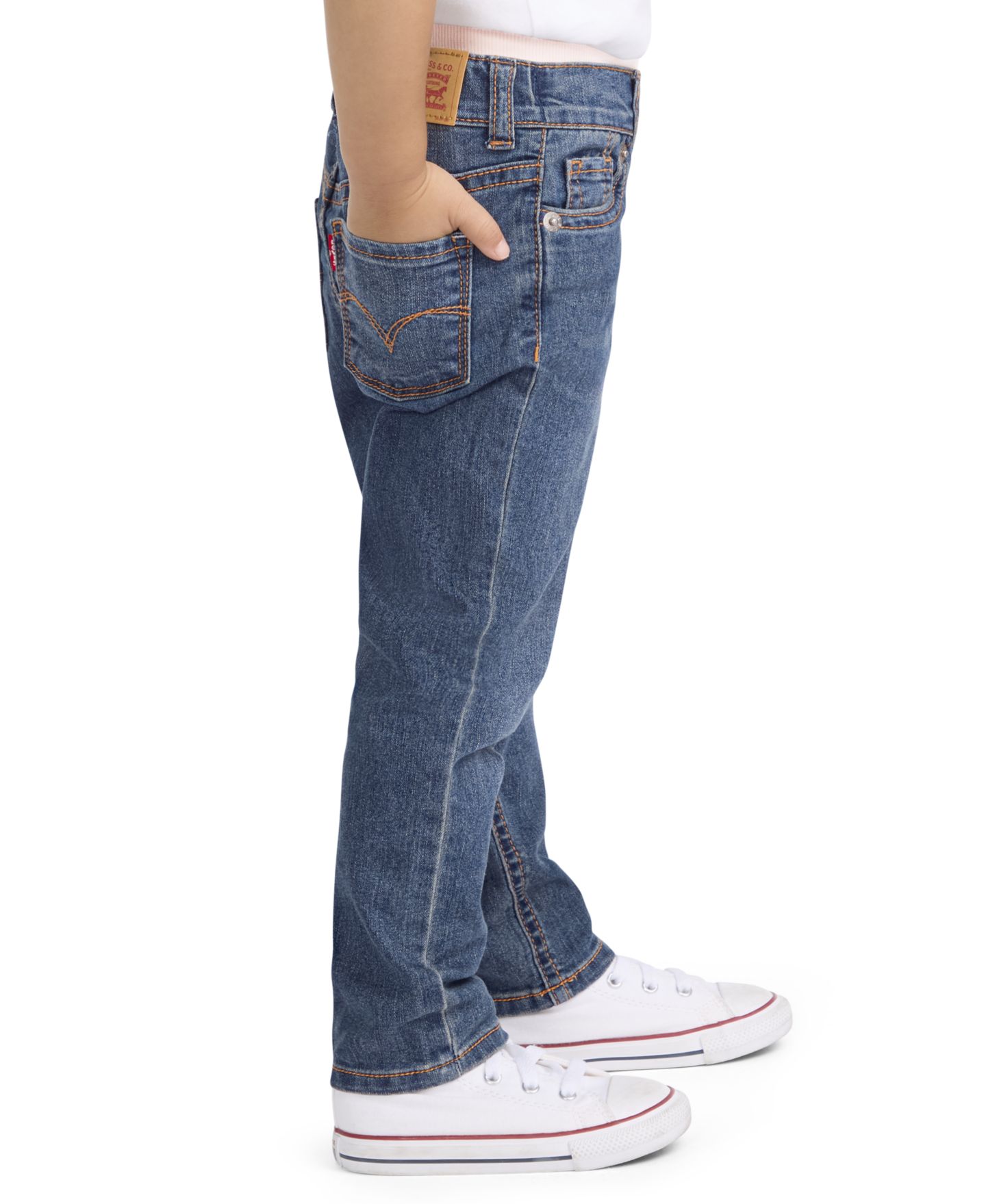 Джинсы Levi's Brandi Slim-Leg Jeans для девочек-малышей, цвет: Тёмный синий — фото 2