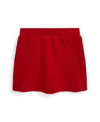 Girls' 7-16 Quilted Cable-Motif Skirt
