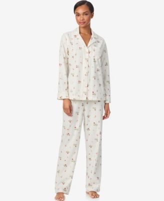 Women's Long Sleeves Notch Collar Pajama Set
