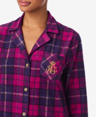 Women's Petite Long Sleeves Notch Collar Pajama Set