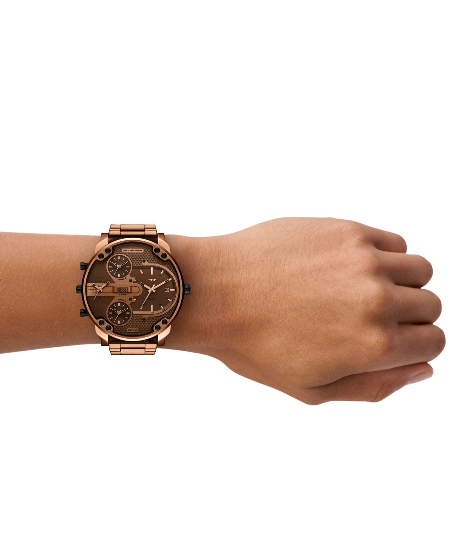 Мужские часы Diesel Mr. Daddy Slim Quartz Three-Hand Date Brown Stainless Steel Watch, 54mm — фото 4