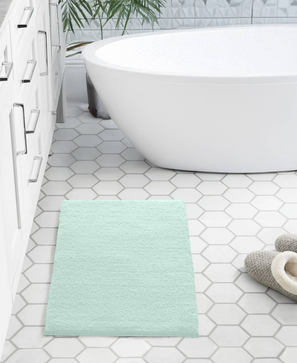 Madison Park Signature Marshmallow Bath Rug, 20" X 30" In Green