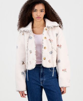 BLANK NYC - Women's Sweet Talker Embroidered Fleece Jacket