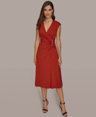 Donna Karan New York - Women's V-Neck Midi Dress