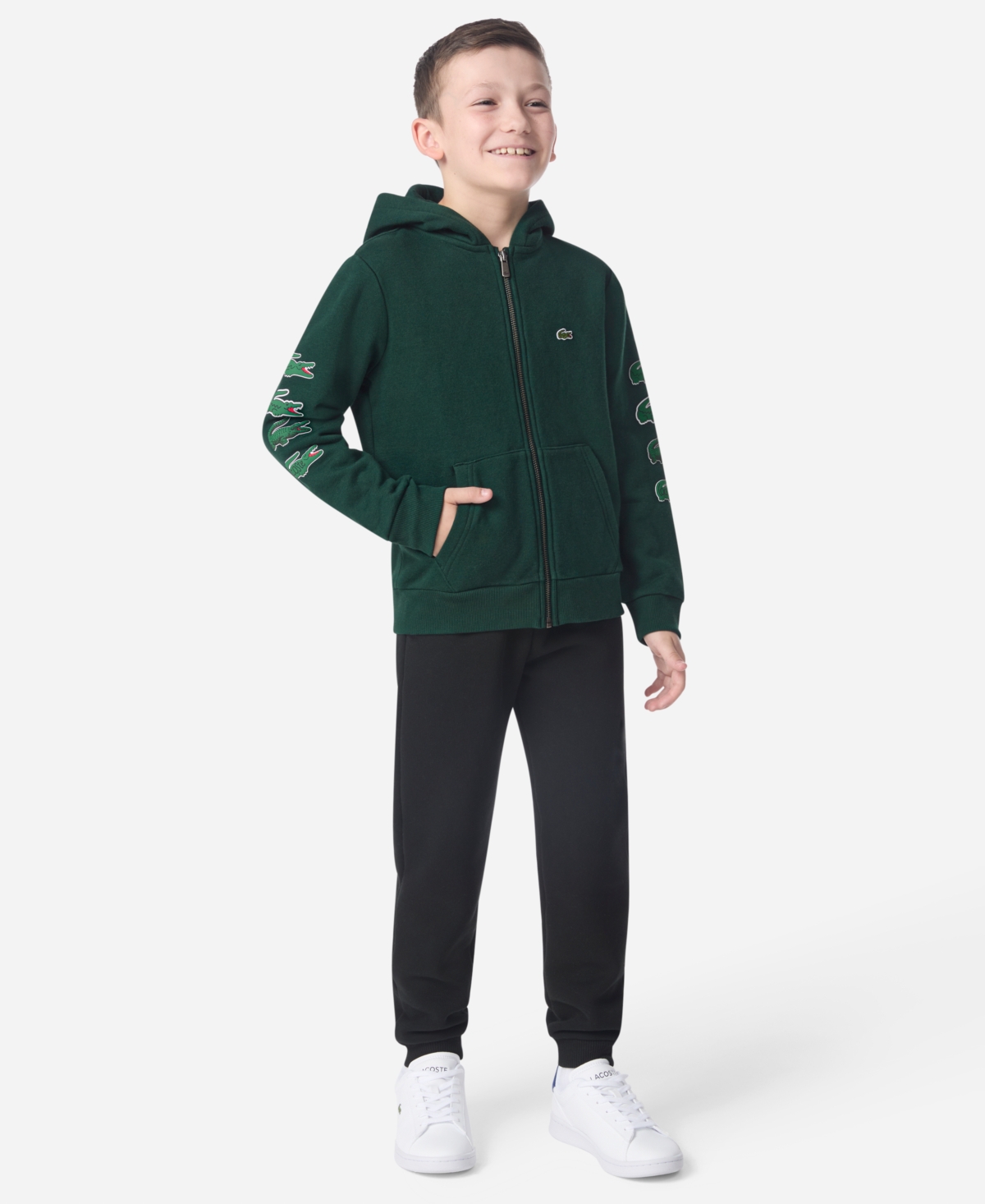 Lacoste Boys 8-20 Graphic Logo Print Full-Zip Hoodie