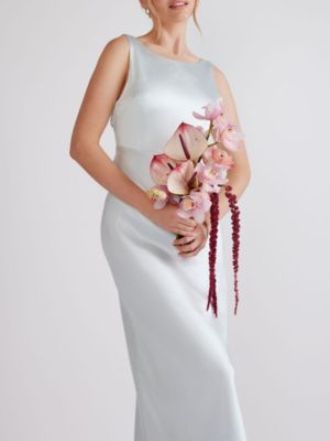Women's Cowl Back Satin Bridesmaid Dress