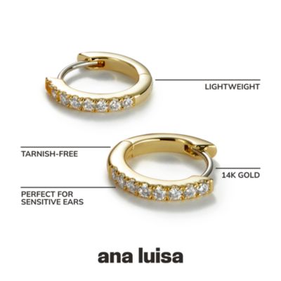 Huggie Hoop Earrings - Pave Huggie Hoops