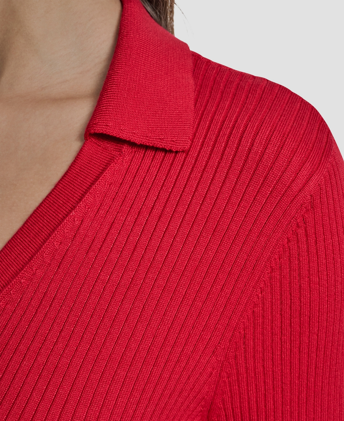Dkny Jeans Women's Ribbed Long Sleeve Sweater In Red