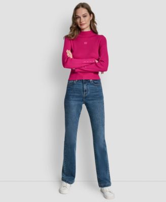 Women's Rib Long Sleeve Slim Fit Sweater