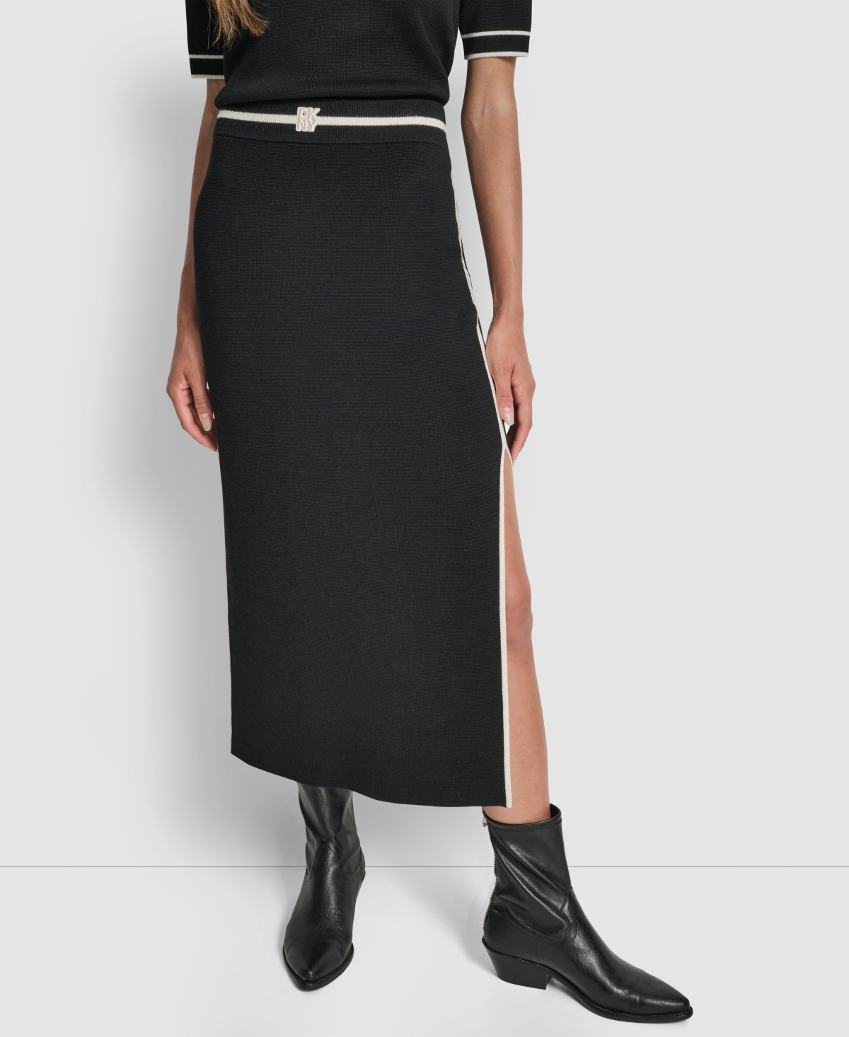 Dkny Jeans Women's Color Block Maxi Skirt In Black