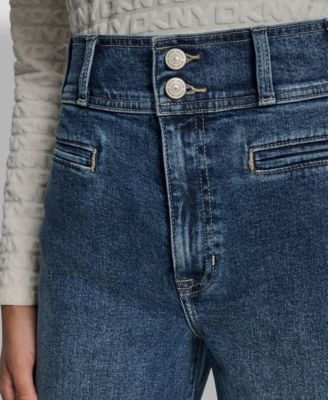 Women's High Rise Double Button Jeans