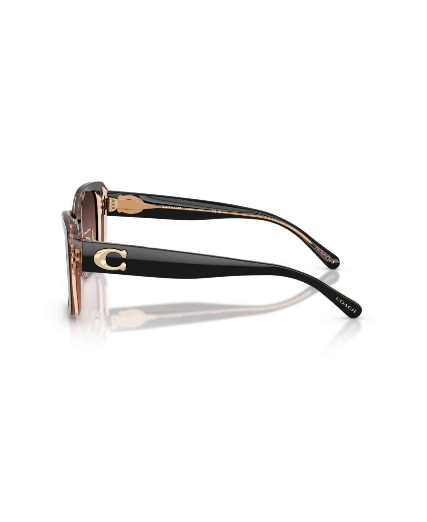 Женские солнцезащитные очки COACH Square Sunglasses, CD472 HC8352, цвет: Чёрный / Пудровый — фото 3