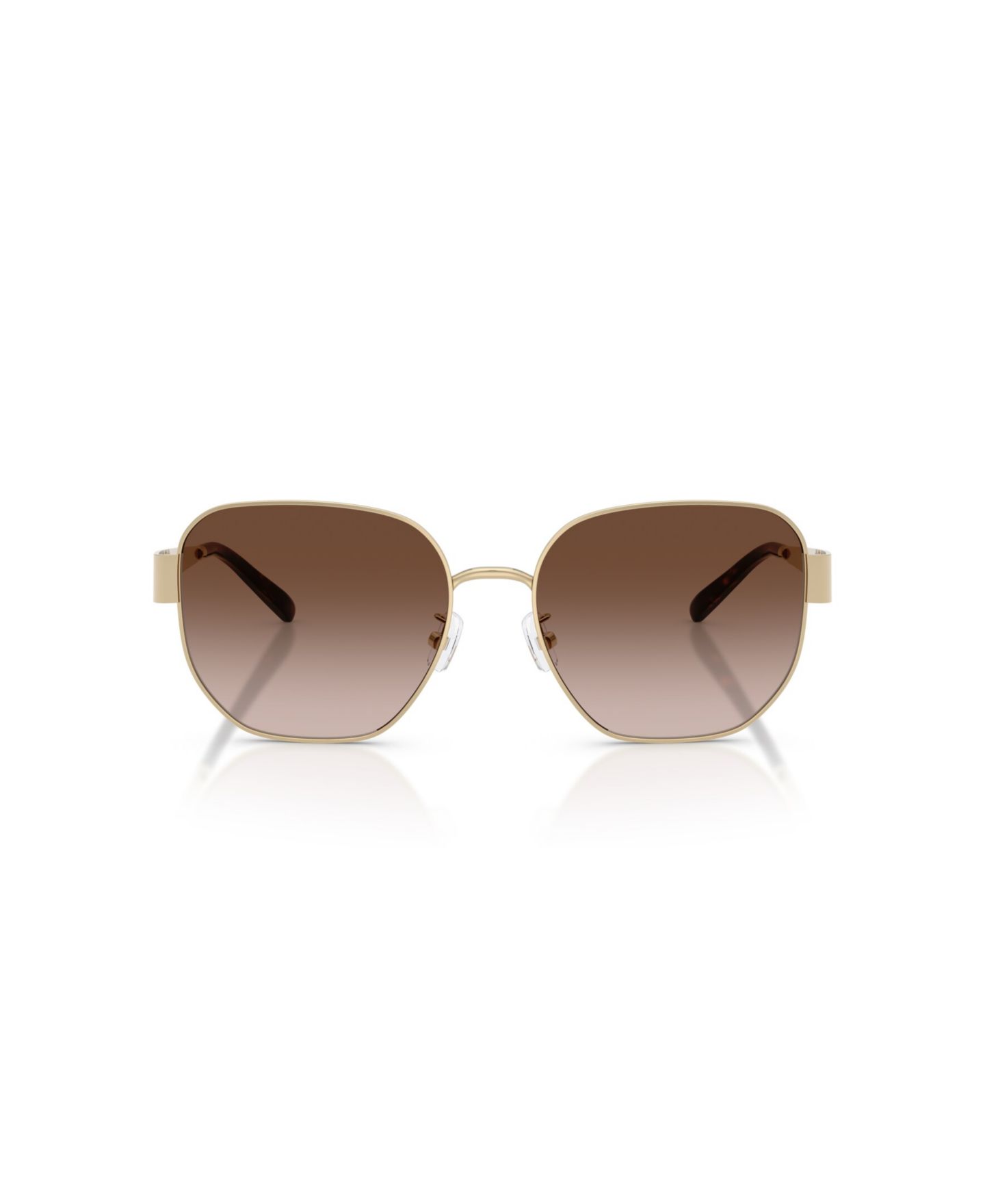 Женские солнцезащитные очки Tory Burch Geometric Sunglasses, TY6117, цвет: Блестящий светлый золотой — фото 2