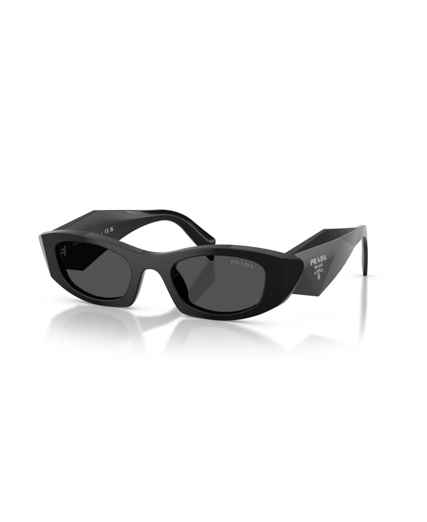 Женские солнцезащитные очки Prada Oval Sunglasses, PR B16S, цвет: Чёрный — фото 1