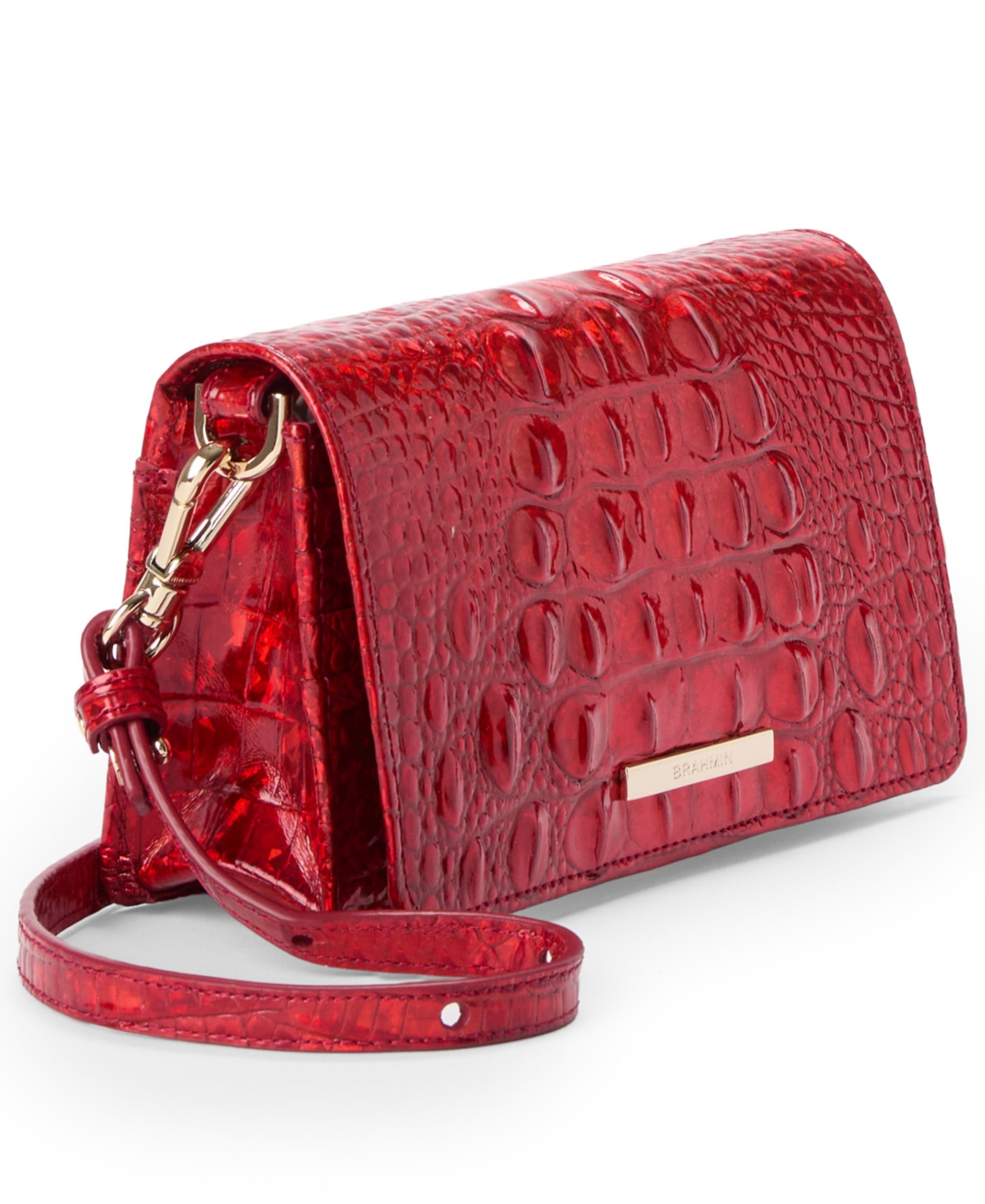 Brahmin Minuette Melbourne Mini Leather Crossbody Bag In Red