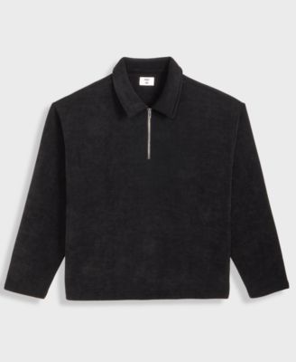Men's Relaxed Fit Plush Long Sleeve Quarter-Zip Pullover, Macy's Exclusive