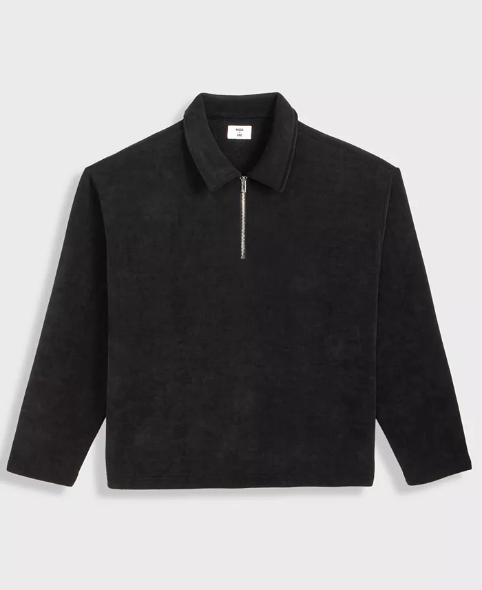 Men's Relaxed Fit Plush Long Sleeve Quarter-Zip Pullover - thumbnail 7