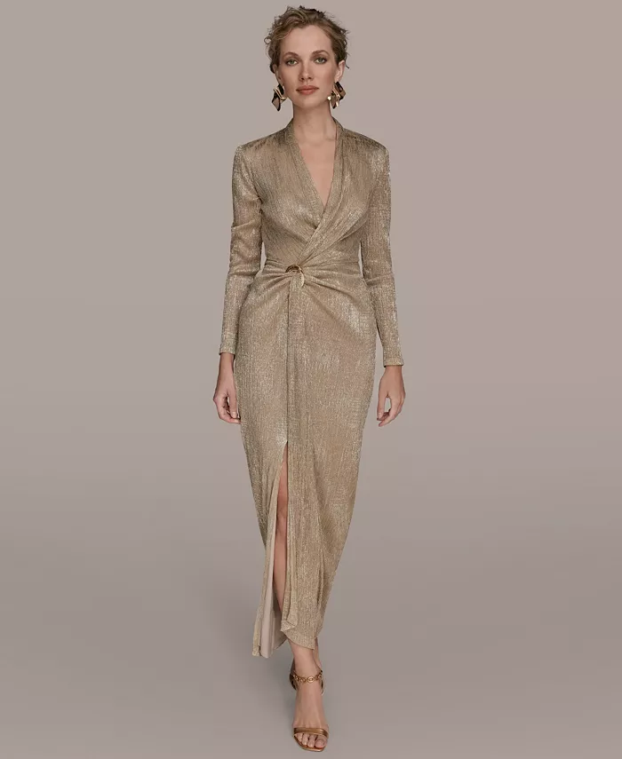 Women's V-Neck Draped Gown