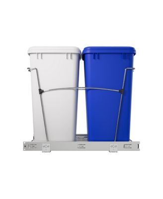 Double Pullout Trash Can 35 qt. for Kitchen, RV-18KD-11RC-S