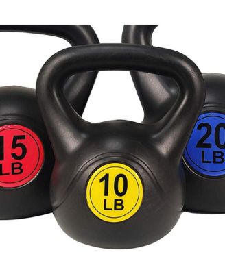 BalanceFrom Kettlebell Fitness Exercise Weights, Set of 3, 10, 15, and 20 Pounds