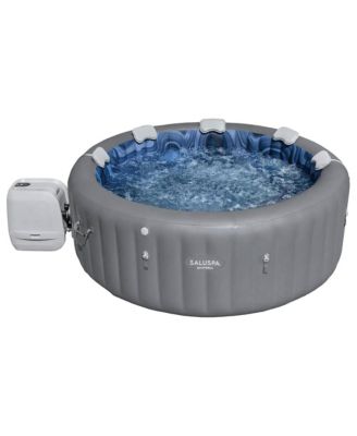 SaluSpa Santorini HydroJet Inflatable Hot Tub w/ 180 Soothing Jets, Gray