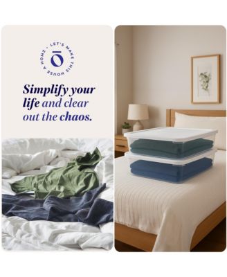 28 Qt Snaplock Clear Plastic Storage Container Bin with Secure Lid, 2 Pack