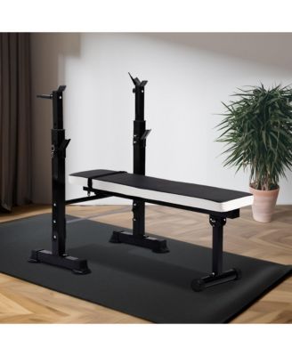 Adjustable Strength Training Workout Station, Black & White