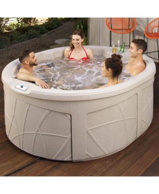 Key Largo Hot Tub Spa with 110 Volt Plug and Play and LED Light, Sand