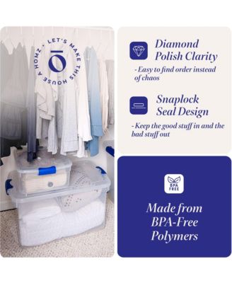 112 Qt Multipurpose Stackable Storage Bin with Latching Lid, Clear (2 Pack