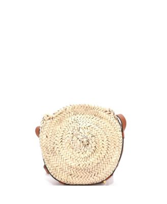 Small Marcie Basket Crossbody Bag Raffia and Leather