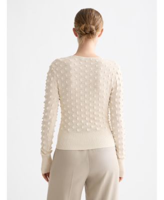 Women's Slash neck textured stitch pullover