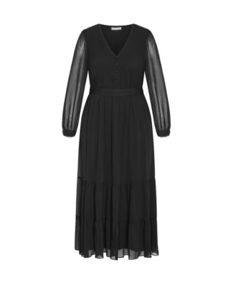 Plus Size Kianna Long Sleeve Maxi Dress