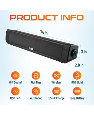 SB200 Bluetooth Soundbar, 20W, 10Hrs Playtime (DSB200)