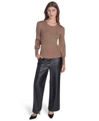 Women's Crewneck Puff Sleeve Sweater