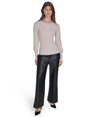 Women's Crewneck Puff Sleeve Sweater