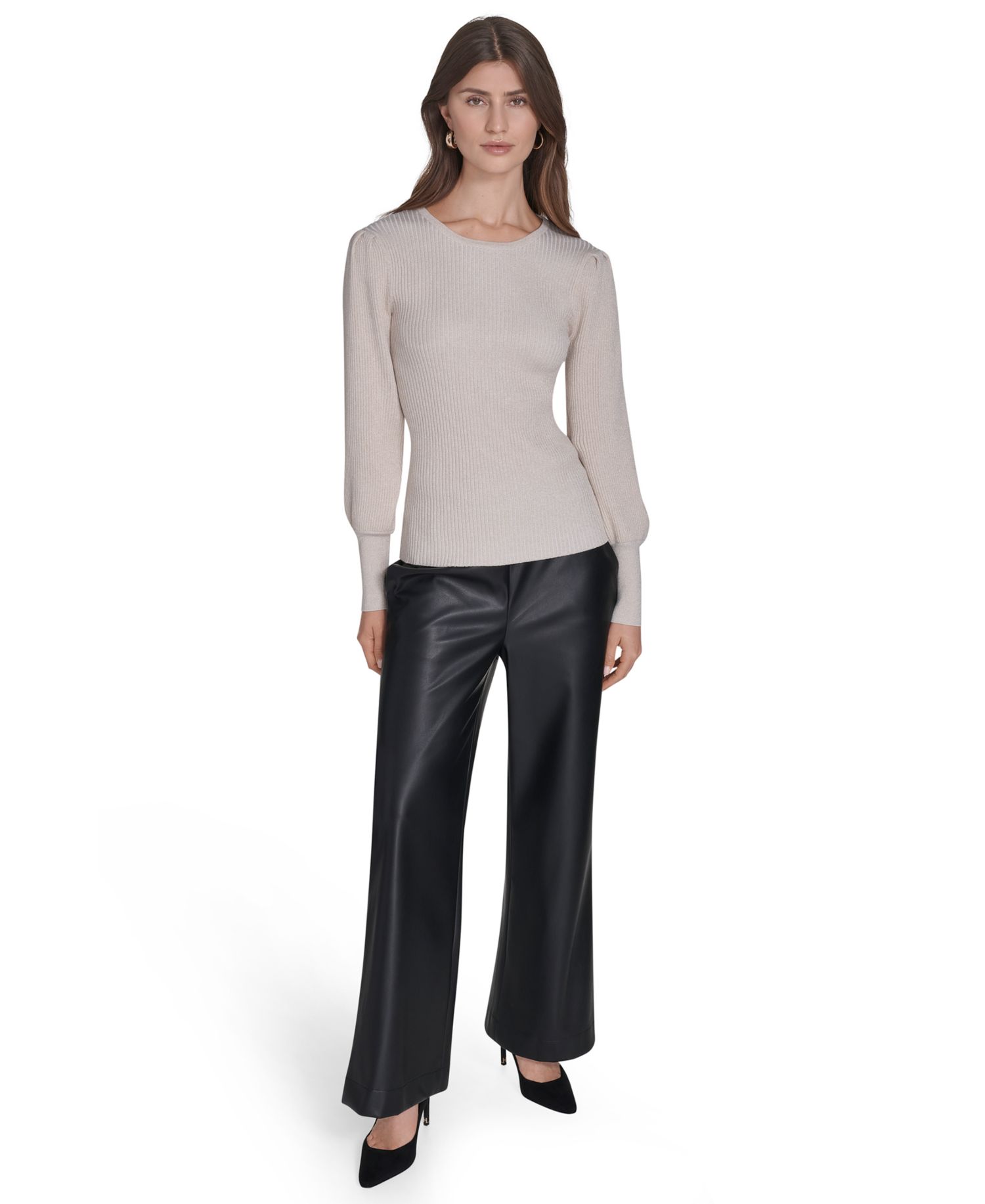 Women's Crewneck Puff Sleeve Sweater