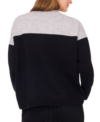 Women's Cozy Extended Shoulder Color Blocked Sweater 