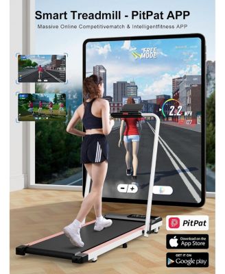 Superun 3 in 1 Walking Pad Treadmill, 300 Weight Capacity Foldable Treadmill, 3.0HP Low Noise Under Desk Treadmills for Home Office with Remote & APP