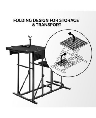 Foldable Shooting Bench with Adjustable Height Table