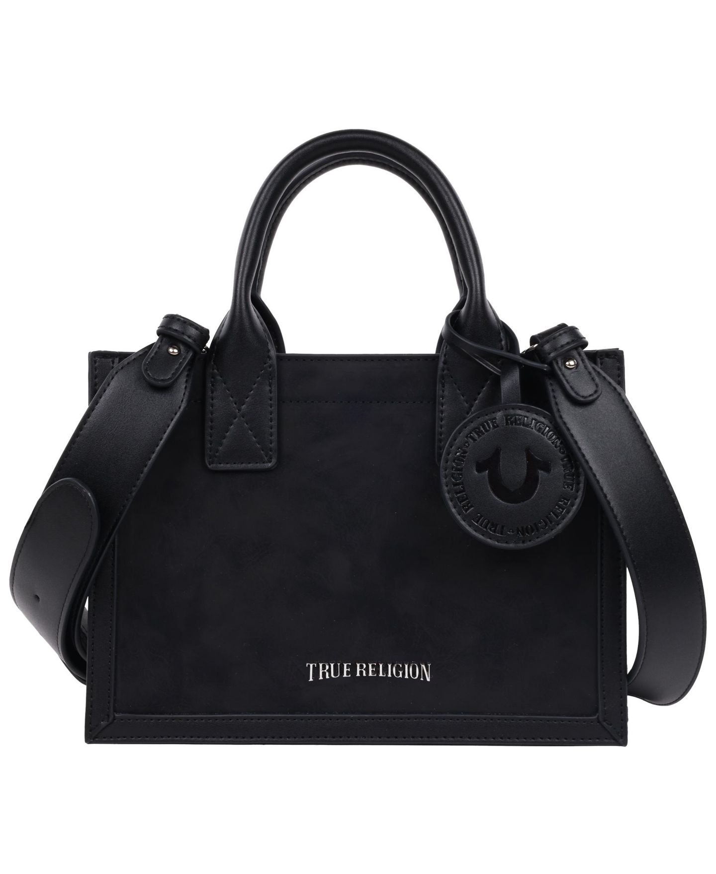 Женская сумка True Religion Suede PU Box Tote with Logo Tag, цвет: Чёрный — фото 1