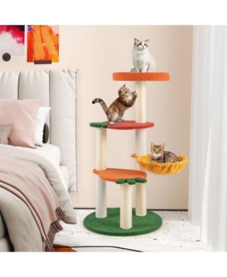 Multi-level Cat Tree Cute Fruit World Cat Tower w/ Fruit-shaped Platforms